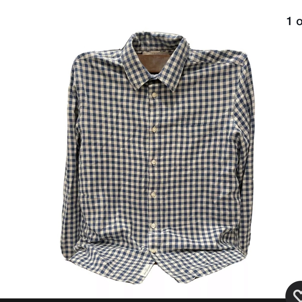 L.O.G.G Long Sleeve Navy & White Checkered Shirt